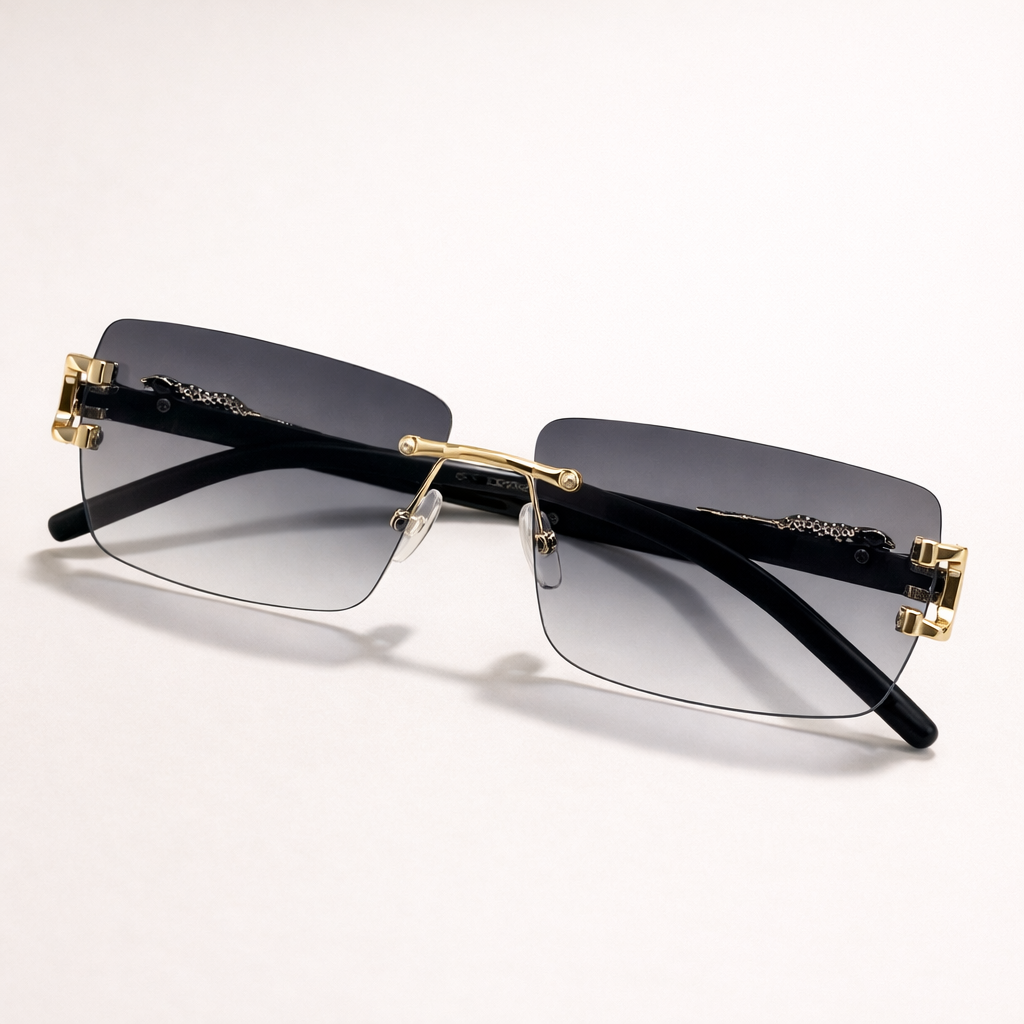 Lunettes de soleil carré sans monture