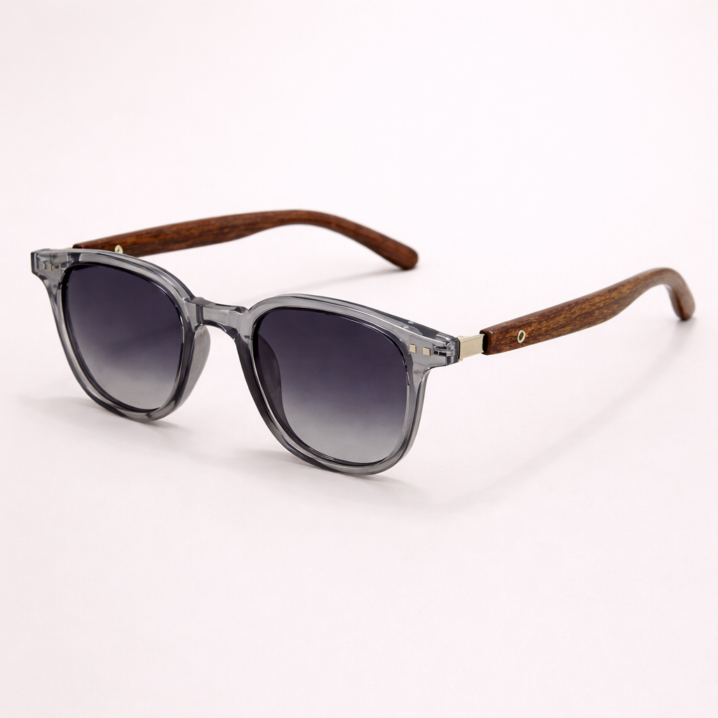 Lunettes de soleil avec branche couleur bois